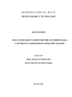 Luận văn chất lượng dịch vụ bệnh viện phụ sản mêkông qua cảm nhận của khách hàng ngoại trú năm 2019