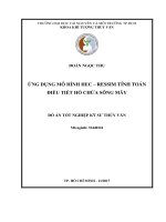 Ứng dụng mô hình HECRESSIM tính toán điều tiết hồ chứa Sông Mây