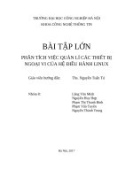 Phân tích việc quản lí các thiết bị ngoại vi của hệ điều hành linux