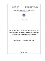 Một số kỹ thuật nâng cao hiệu quả tra cứu ảnh theo nội dung dựa trên độ đo khoảng cách thích nghi và phân cụm phổ