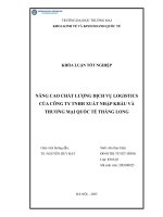 Nâng cao chất lượng dịch vụ logistics của công ty tnhh xuất nhập khẩu và thương mại quốc tế thăng long