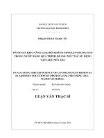 Đánh giá khả năng loại bỏ kháng sinh levofloxacin trong nước bằng quá trình quang xúc tác sử dụng vật liệu nền tio2
