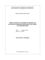 Application of machine learning on automatic program repair of security vulnerabilities