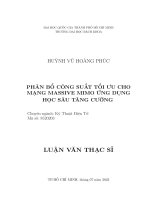 Phân bổ công suất tối ưu cho mạng massive mimo ứng dụng học sâu tăng cường