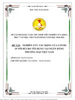 Nghiên cứu tác động của covid 19 tới rủi ro tín dụng tại ngân hàng thương mại