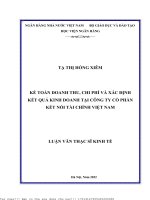 Kế toán doanh thu, chi phí và  xác định kết quả kinh doanh tại công ty cổ phần kết nối tài chính việt nam