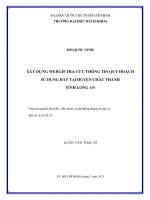 Xây dựng webgis tra cứu thông tin quy hoạch sử dụng đất tại huyện châu thành tỉnh long an