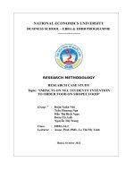 (Tiểu luận) topic impacts on neu students intentionto order food on shopee food