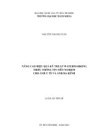 Nâng cao hiệu quả kỹ thuật watermarking thiếu thông tin tiên nghiệm cho ảnh y tế và ảnh đa kênh