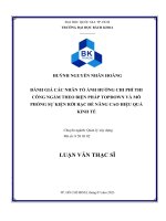 Đánh giá các nhân tố ảnh hưởng chi phí thi công ngầm theo biện pháp topdown và mô phỏng sự kiện rời rạc để nâng cao hiệu quả kinh tế