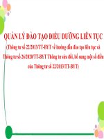 Công tác đào tạo liên tục cho điều dưỡng