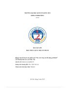 (Tiểu luận) đề tài lập kế hoạch sản phẩm mới xúc xích chay ăn liền đậu gà kabuli của thương hiệu xúc xích đức việ