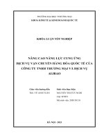 Nâng cao năng lực cung ứng dịch vụ vận chuyển hàng hóa quốc tế của công ty tnhh thương mại và dịch vụ alibao