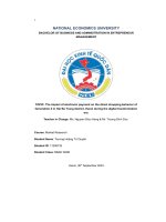 (Tiểu luận) topic the impact of electronic payment on the direct shopping behavior ofgeneration z in hai ba trung district, hanoi during the digital transformationera