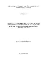 Nghiên cứu cơ sở khoa học lựa chọn sơ đồ bố trí và thông số thiết kế tối ưu của trạm bơm tưới cho vùng đất dốc khu vực Trung du, miền núi phía Bắc