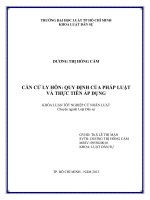 Căn cứ ly hôn  quy định của pháp luật và thực tiễn áp dụng