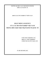 Hoạt động logistics của các doanh nghiệp việt nam trong điều kiện hội nhập kinh tế quốc tế