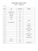 Kiem tra tu vung unit 1 lop 6  global success