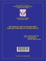 Mô phỏng số thiết bị trao đổi nhiệt dạng ống lồng ống có lá xoắn liên tục