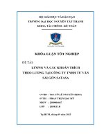 Lương và các khoản trích theo lương tại công ty tnhh tư vấn sài gòn satasa
