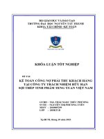 Kế toán công nợ phải thu khách hàng tại công ty trách nhiệm hữu hạn sợi thép tinh phẩm teng yuan việt nam