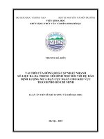 Vai trò của đồng hoá cập nhật nhanh số liệu ra-đa trong mô hình WRF đối với dự báo định lượng mưa hạn cực ngắn cho khu vực Thành phố Hồ Chí Minh