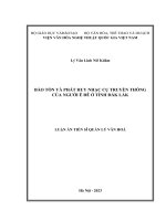 Bảo tồn và phát huy nhạc cụ truyền thống của người Ê Đê ở tỉnh Đắk Lắk