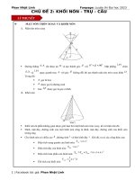 Lý thuyết và ví dụ minh họa nón trụ cầu