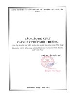 Báo cáo đề xuất cấp GPMT của dự án đầu tư “Nhà máy sản xuất, thương mại Hải Lập”