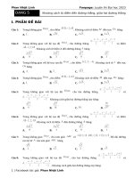 Dạng 5  khoảng cách từ điểm đến đường thẳng, khoảng cách giữa hai đường thẳng