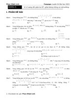Dạng 6  vị trí tương đối giữa hai đường thẳng, giữa đường thẳng và mặt phẳng