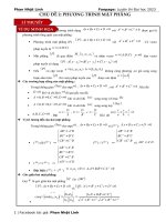 Lý thuyết + vdmh lý thuyết về phương trình mặt phẳng