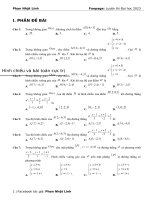 Dạng 10  hình chiếu và bài toán cực trị