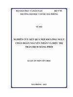 Nghiên cứu kết quả nội soi lồng ngực chẩn đoán nguyên nhân và điều trị tràn dịch màng phổi
