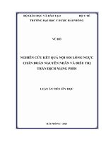 Nghiên cứu kết quả nội soi lồng ngực chẩn đoán nguyên nhân và điều trị tràn dịch màng phổi