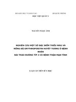 Nghiên cứu một số đặc điểm điểm thiếu máu và nồng độ Erythropoietin huyết tương ở bệnh nhân đái tháo đường típ 2 có bệnh thận mạn
