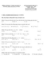 Đề tham khảo toán 8 nan  kỳ 1