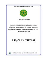 Nghiên cứu đặc điểm nông sinh học, kỹ thuật nhân giống và trồng trọt cây Bảy lá một hoa Paris vietnamensis (Takht.) H. Li tại Sa Pa, Lào Cai