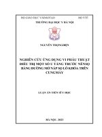 Nghiên cứu ứng dụng vi phẫu thuật điều trị một số u tầng trước nền sọ bằng đường mở nắp sọ lỗ khóa trên cung mày