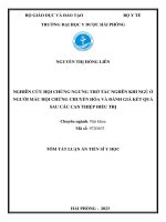 Tóm tắt: Nghiên cứu hội chứng ngưng thở tắc nghẽn khi ngủ ở người mắc hội chứng chuyển hóa và đánh giá kết quả sau các can thiệp điều trị