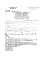 Đề thi tuyển sinh vào 10 môn văn tỉnh quảng trị