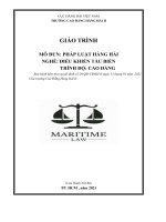 Giáo trình Pháp luật hàng hải (Nghề Điều khiển tàu biển  Trình độ Cao đẳng)