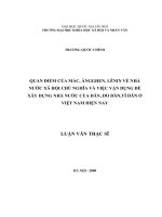 (LUẬN ÁN TIẾN SĨ) Quan điểm của Mác, Ăngghen, Lênin về nhà nước xã hội chủ nghĩa và việc vận dụng để xây dựng Nhà nước của dân, do dân, vì dân ở Việt Nam hiện nay