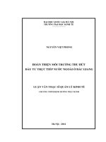 (LUẬN VĂN THẠC SĨ) Hoàn thiện môi trường thu hút đầu tư trực tiếp nước ngoài ở Bắc Giang