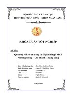 Quản trị rủi ro tín dụng tại ngân hàng tmcp phương đông   chi nhánh thăng long,