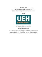 tiểu luận kết thúc học phần môn MARKETING cản bản đề tài PHÂN TÍCH HOẠT ĐỘNG TRUYỀN THÔNG TIKI TRÊN TIKTOK và ĐÁNH GIÁ, để XUẤT GIẢI PHÁP