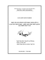 (SKKN mới NHẤT) một số giải pháp giúp học sinh lớp 12 làm tốt phần đọc hiểu bài thi THPT quốc gia môn ngữ văn