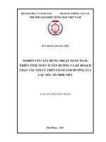 Nghiên cứu xây dựng thuật toán ngẫu nhiên tính toán tuyến đường và kế hoạch chạy tàu tối ưu trên cơ sở ảnh hưởng của các yếu tố thời tiết