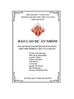 (Tiểu luận) báo cáo dự án nhóm bản kế hoạch kinh doanh ứng dụngtrò chơi mobile công ty game dg