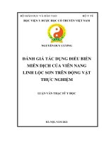ĐÁNH GIÁ TÁC DỤNG ĐIỀU BIẾN MIỄN DỊCH CỦA VIÊN NANG LINH LỘC SƠN TRÊN ĐỘNG VẬT THỰC NGHIỆM